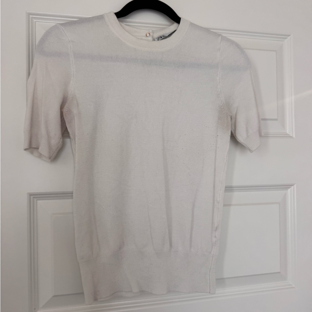 Zara White Crew Neck Sweater